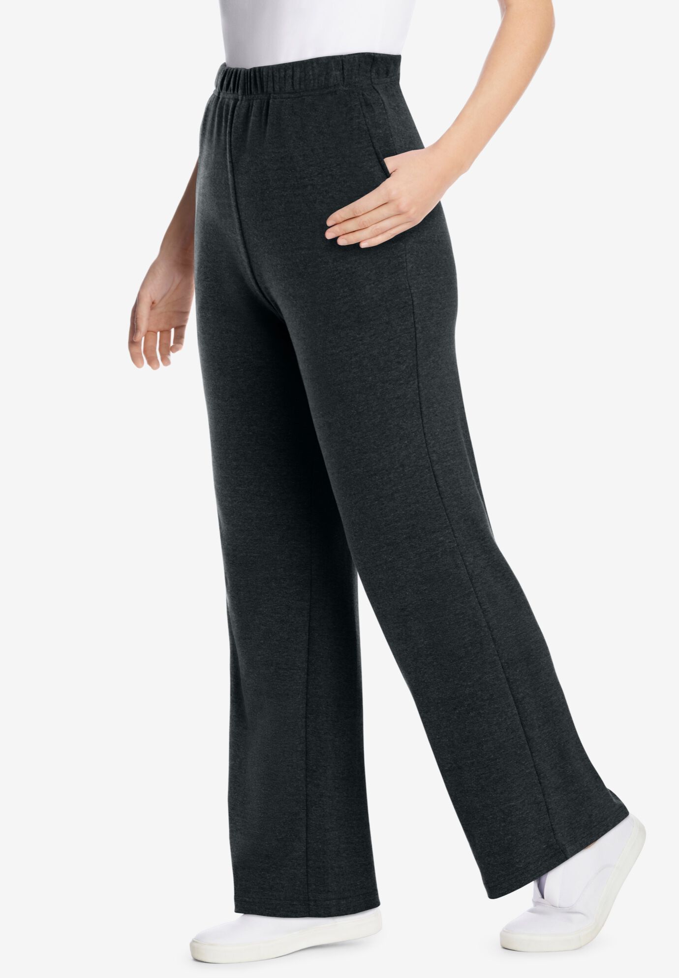 Woman within wide leg pants top