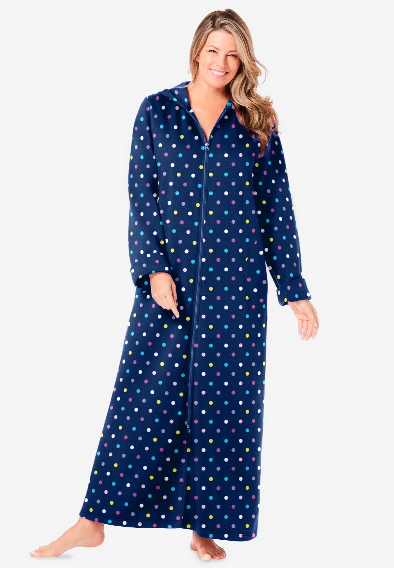 Womens zip up robes plus size clearance