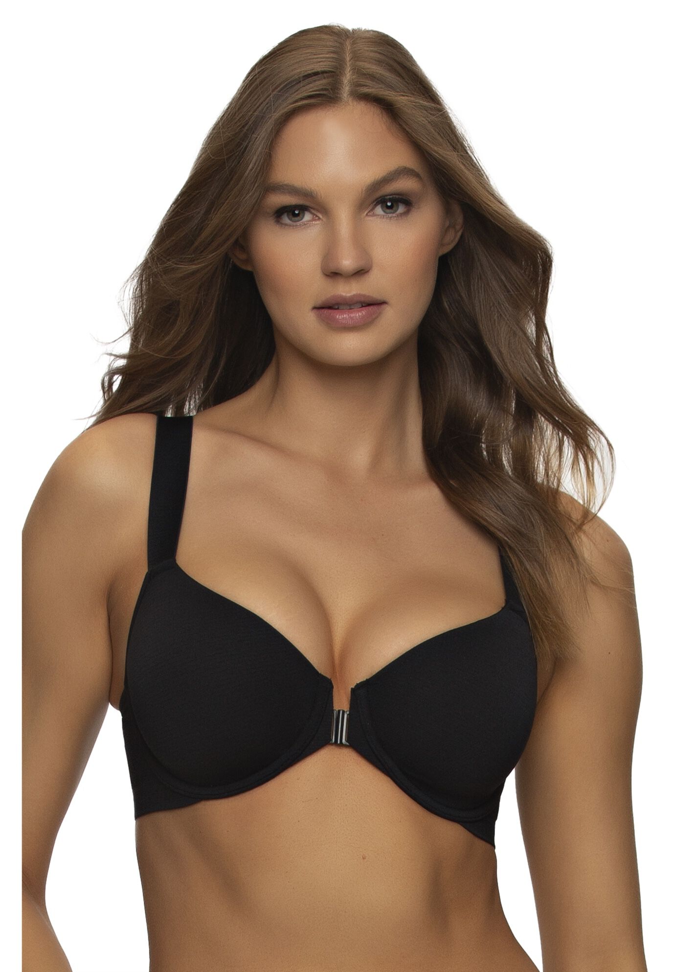 Utopia Front-Close Racerback T-Shirt Bra, BLACK, hi-res image number 0