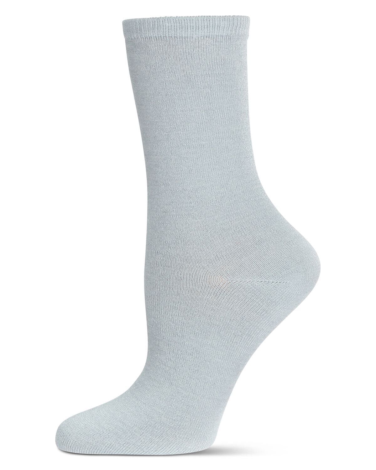 Women's Solid Soft Flat Knit Cashmere Blend Crew Sock, BLUE FOG, hi-res image number 0
