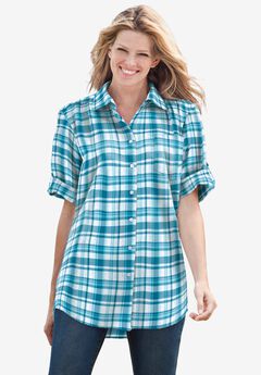 Short-Sleeve Button Down Seersucker Shirt