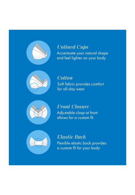 Bestform 5006770 Comfortable Unlined Wireless Cotton Bra With Front Closure, , alternate image number null