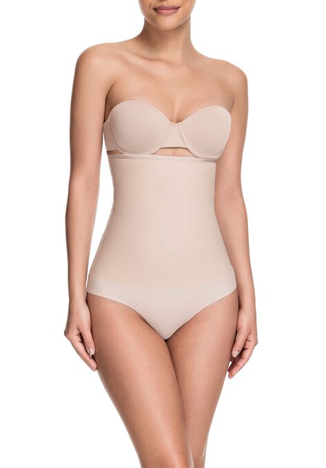 Celebrity Style High Waist Thong, BEIGE, hi-res image number null