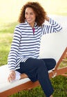 Layered-Look Quarter Zip Sweatshirt, , alternate image number null