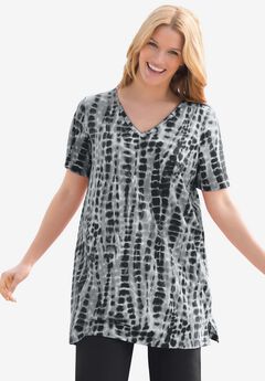 V-Neck Tie-Dye Tunic
