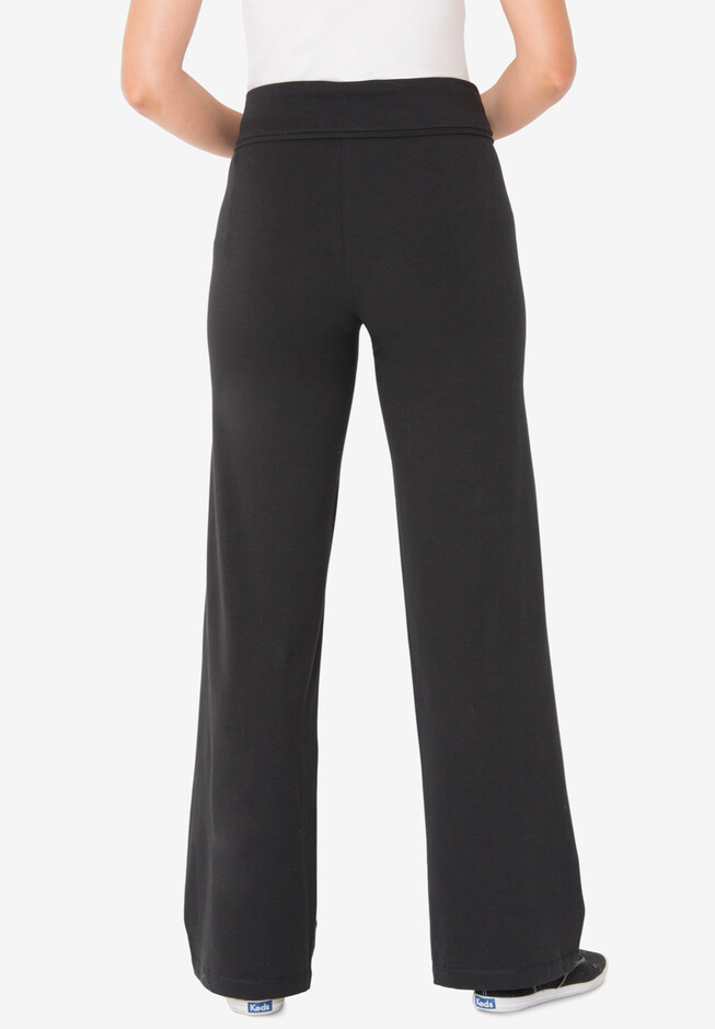 Stretch Cotton Wide Leg Pant | Woman Within