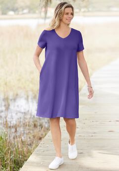 Perfect Short-Sleeve V-Neck Tee Dress