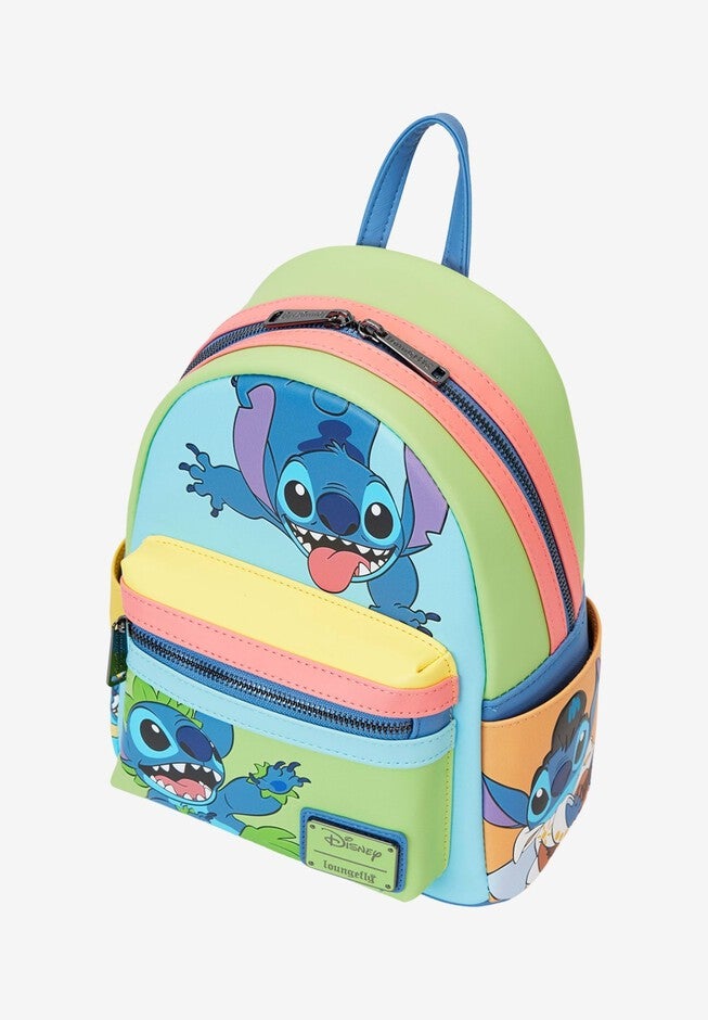 Loungefly x Disney Stitch Color Block Mini Backpack, BLUE, alternate image number 4