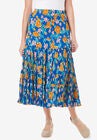 Gauze Skirt, BRIGHT COBALT MULTI FUN FLORAL, hi-res image number null