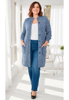 Marled Jacket Duster Sweater