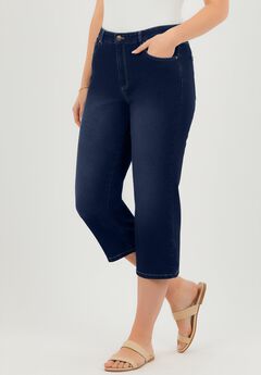 Clean Front Denim Capri