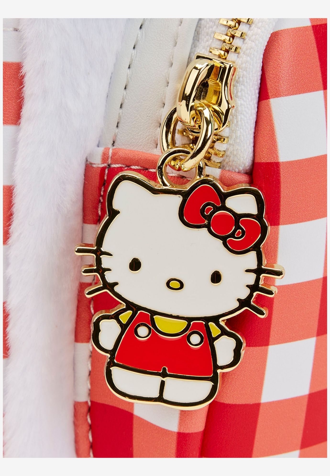 Loungefly x Sanrio Hello Kitty Mini Backpack Handbag Gingham White Red, WHITE, alternate image number 4
