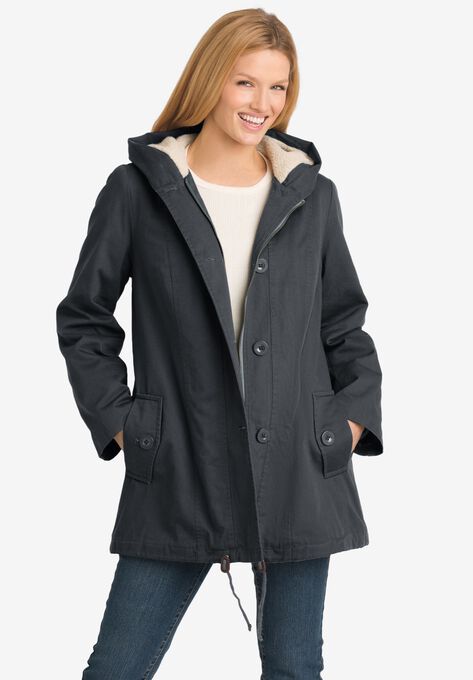 Sherpa-Lined Hooded Parka, DARK CHARCOAL, hi-res image number null