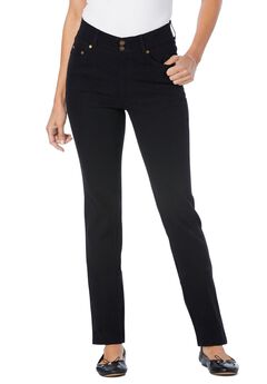 Secret Solutions&trade; Tummy Smoothing Straight-Leg Stretch Denim Jeans