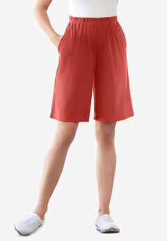 7-Day Straight-Leg Elastic-Waist Stretchy Knit Short