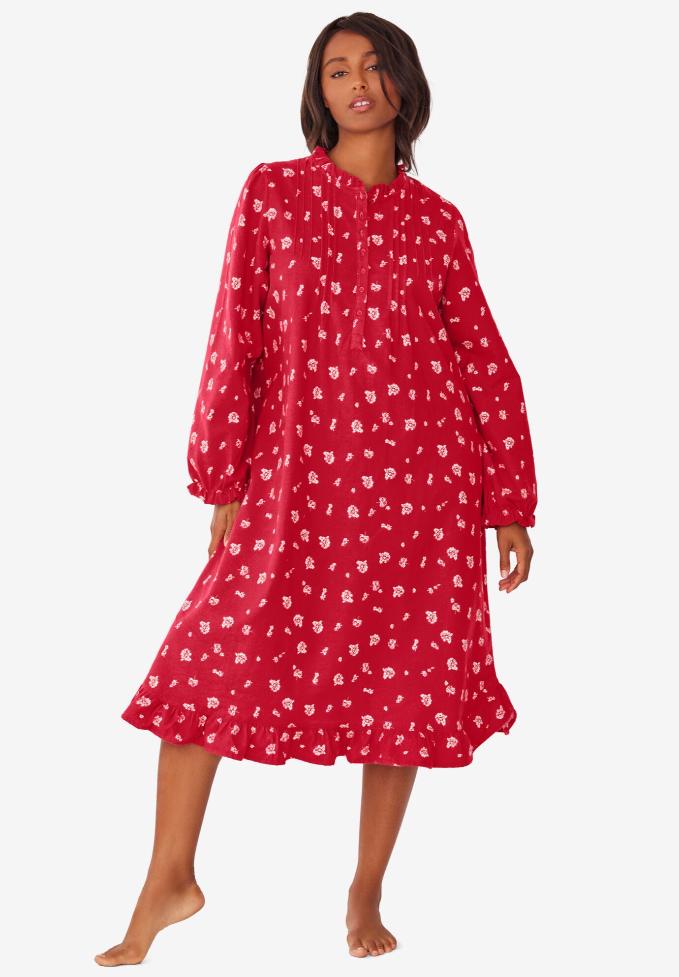 Short flannel nightgown on sale