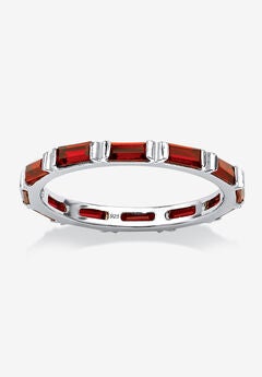 Sterling Silver Simulated Birthstone Eternity Ring