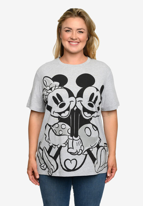 Mickey And Minnie Mouse Back To Back T-Shirt Heather Gray, , on-hover image number null