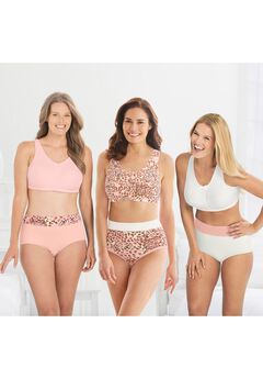 3-Pack Wireless Light Support Cotton Bra