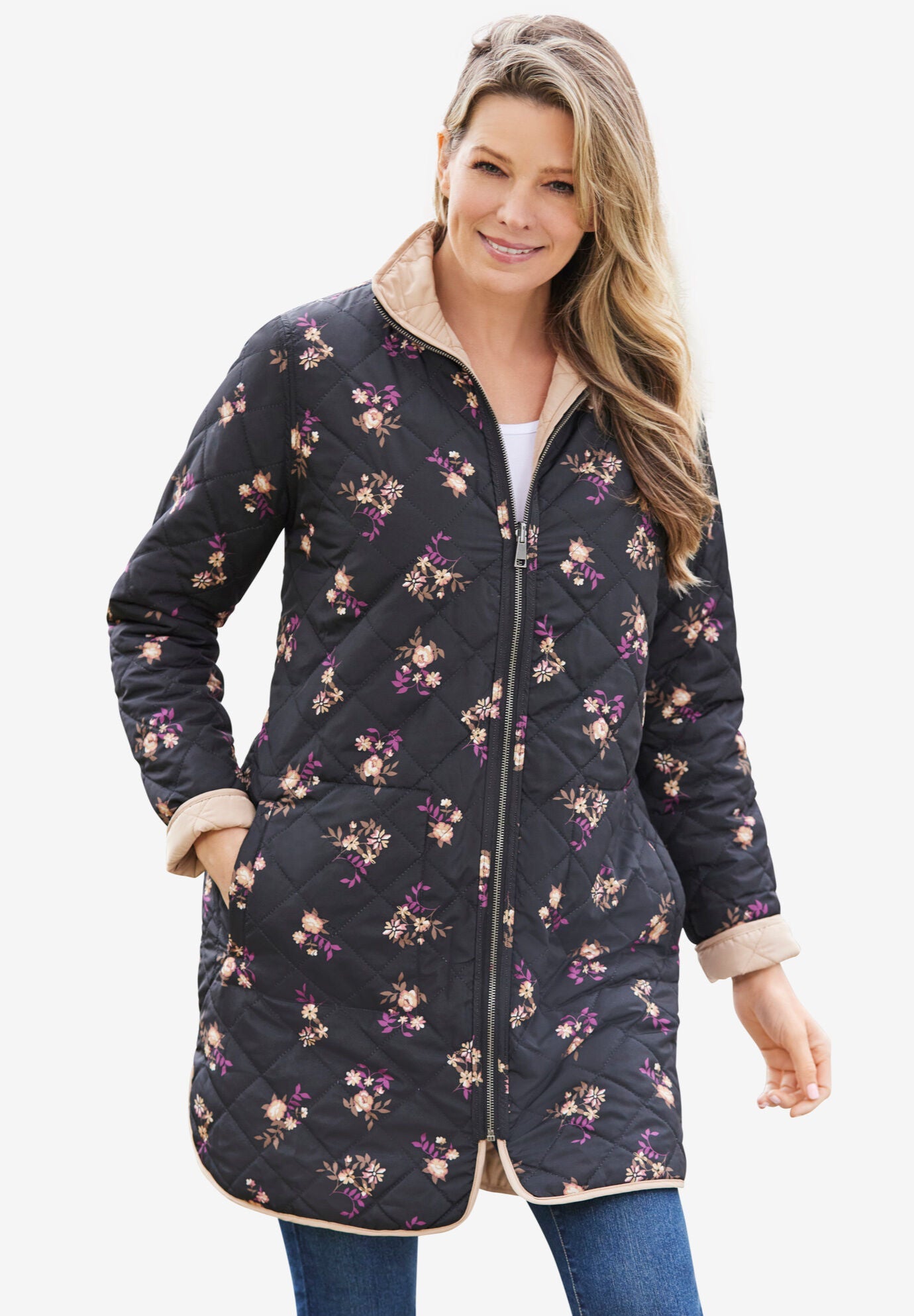 Reversible Quilted Barn Jacket Woman Within