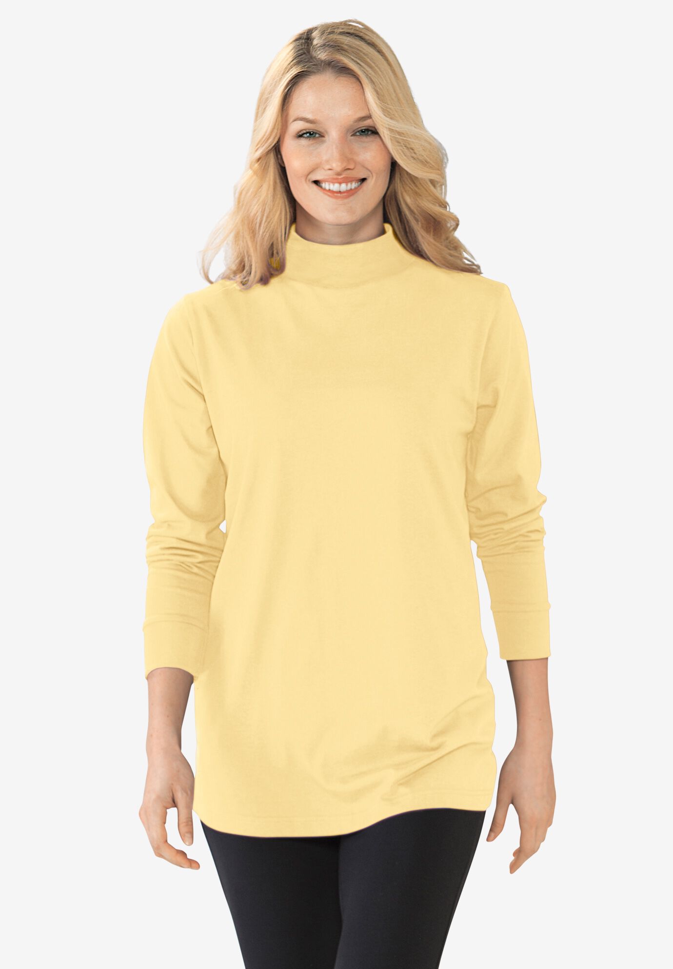 women's plus size mock neck tops