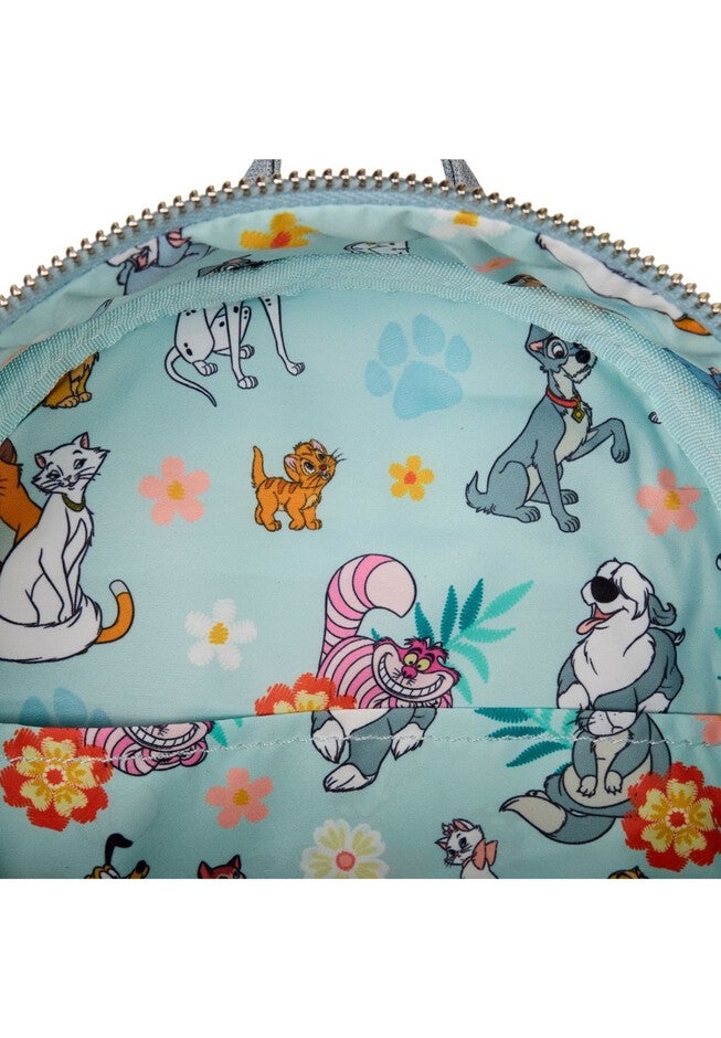 Loungefly x Disney Dogs and Cats Mini Backpack Faux Denim, BLUE, alternate image number null