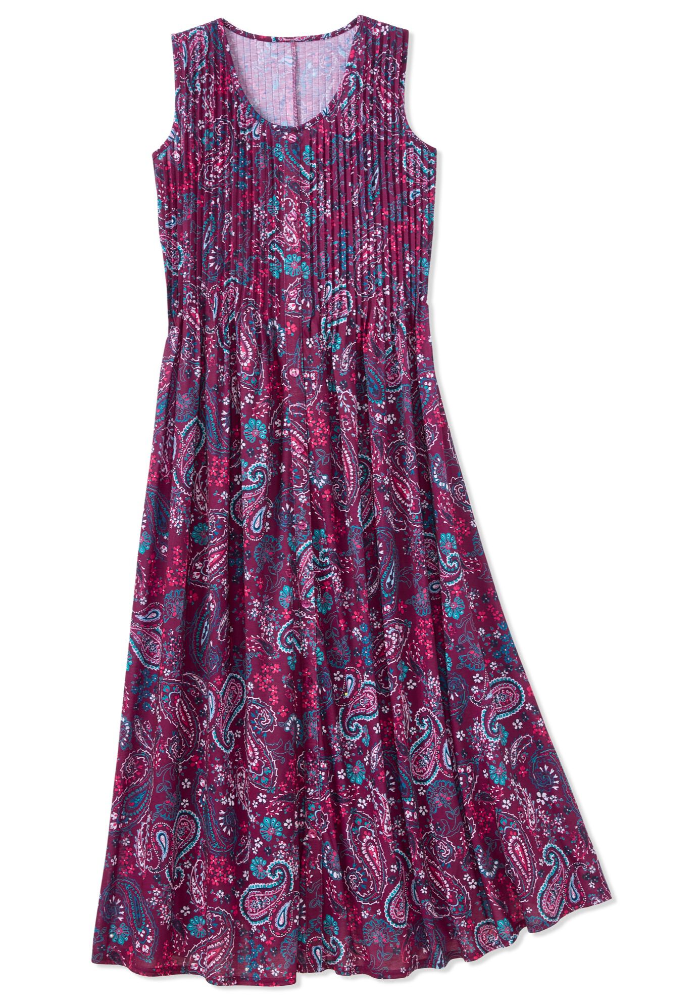 Pintucked Sleeveless Dress, , alternate image number 4