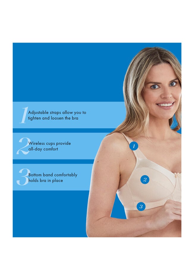 Bestform 5006715 Satin Trim Wireless Cotton Bra With Unlined Cups, , alternate image number 5