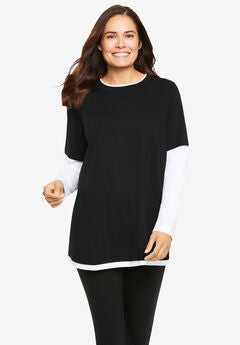Layered-Look Crewneck Tee