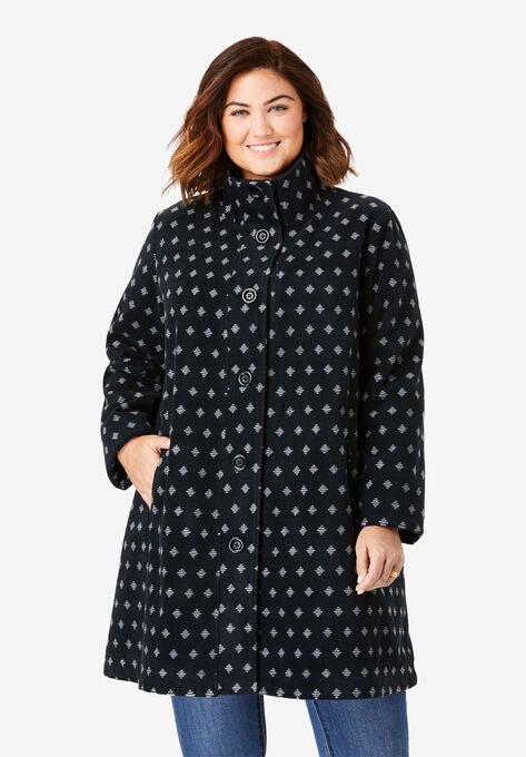 Fleece Swing Funnel Neck Coat