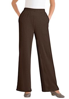 7-Day Rib-Knit Wide-Leg Pull-On Pants