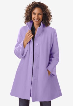 Fleece Swing Funnel-Neck Coat