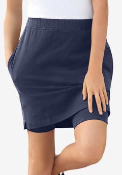 Plus Size Navy Skorts