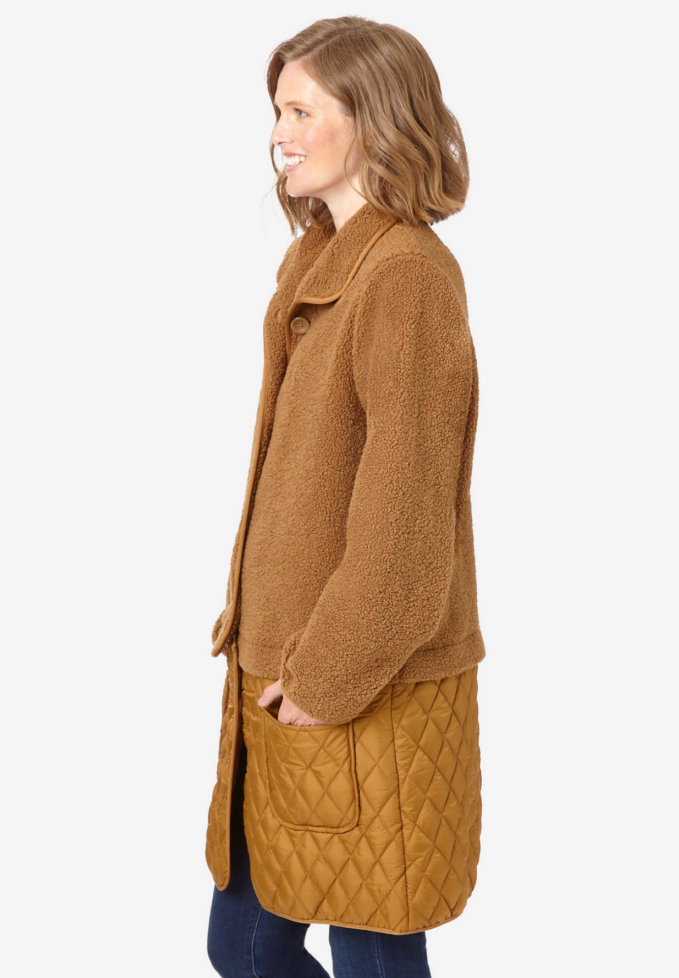 2-in-1 Zip-Off Berber/Quilted Jacket, , alternate image number 2