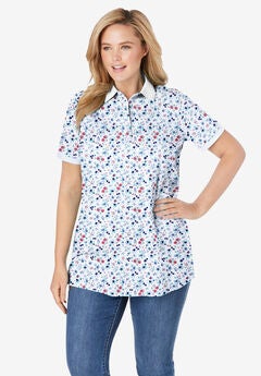Perfect Printed Short-Sleeve Polo Shirt
