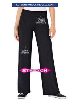Stretch-Cotton Knit Pull-On Wide-Leg Leggings