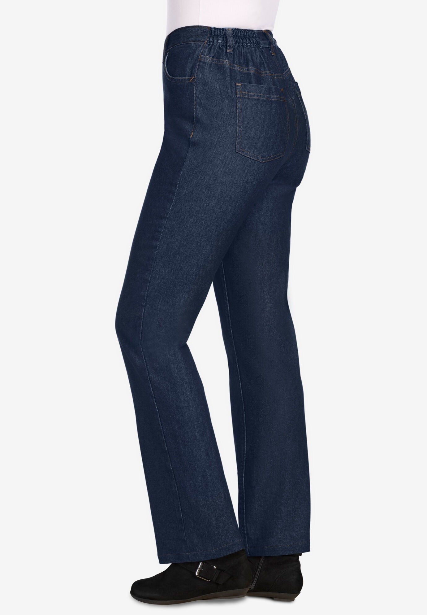 woman within elastic waist jeans