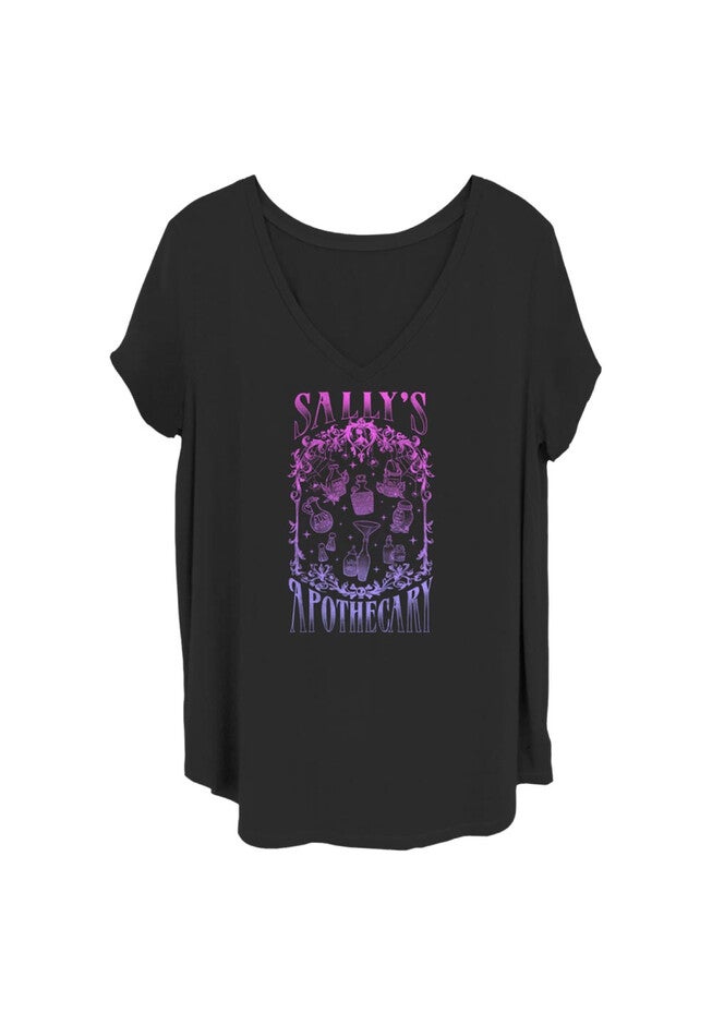 Sallys Dark Apothecary V-Neck T-Shirt, BLACK, hi-res image number 0