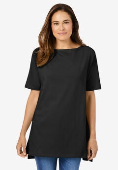 Perfect Short-Sleeve Boatneck Tunic