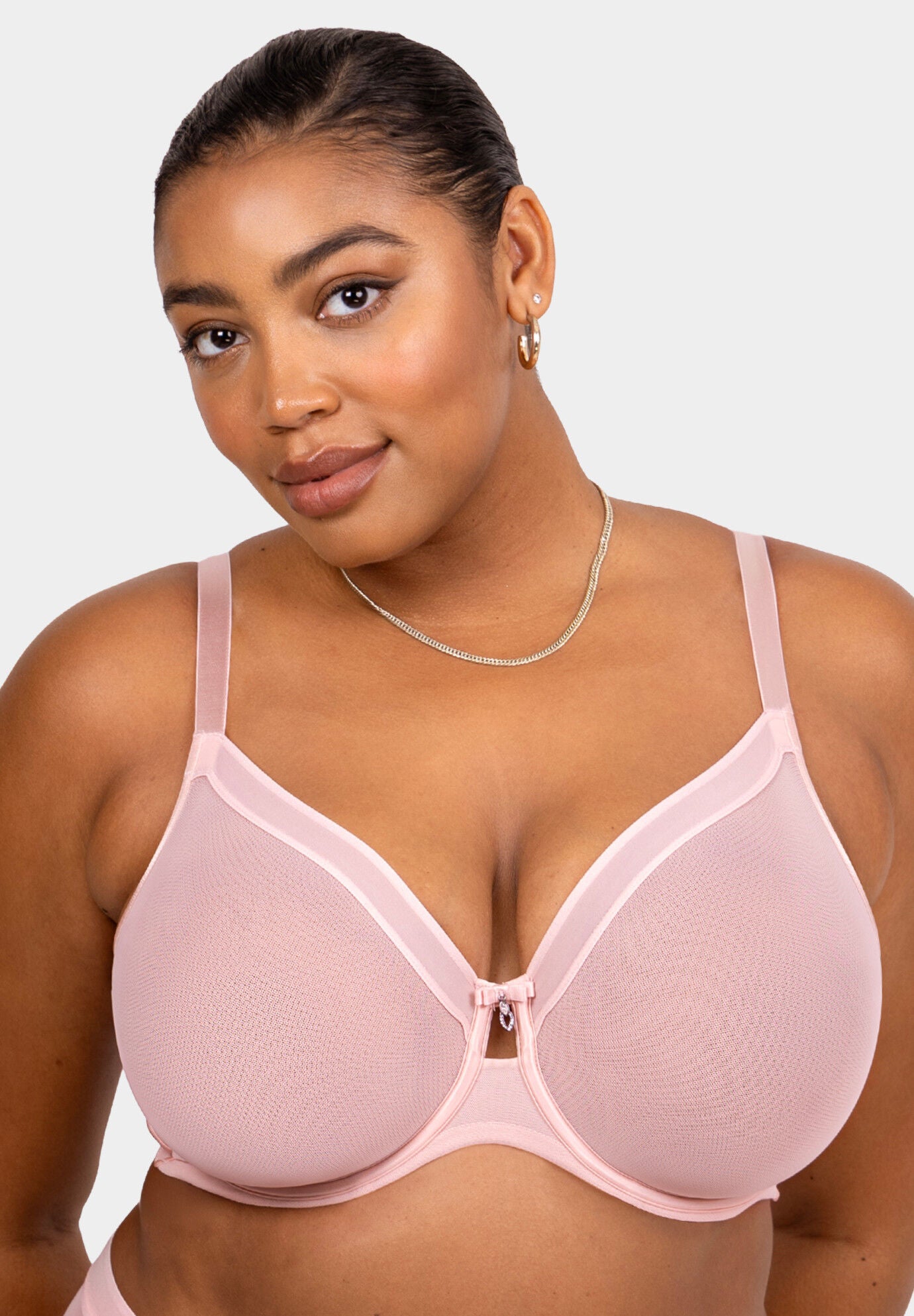 Sheer Mesh Full Coverage Unlined Underwire Bra, BLUSHING ROSE, hi-res image number 0