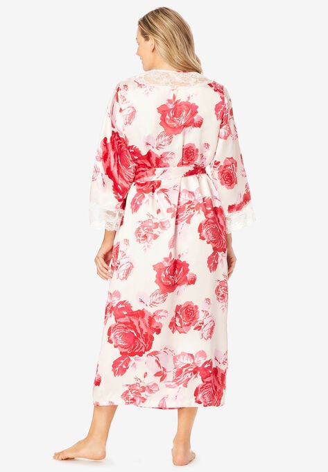 The Luxe Satin Long Peignoir Set , , on-hover image number null