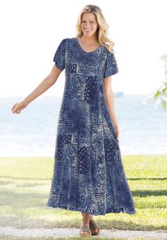 Short-Sleeve Crinkle Dress