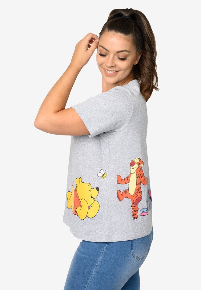 Winnie The Pooh & Friends Cropped T-Shirt Piglet Eeyore Tigger, , on-hover image number 1