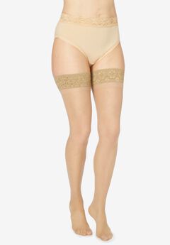 MeMoi Floral Lace Thigh Tights