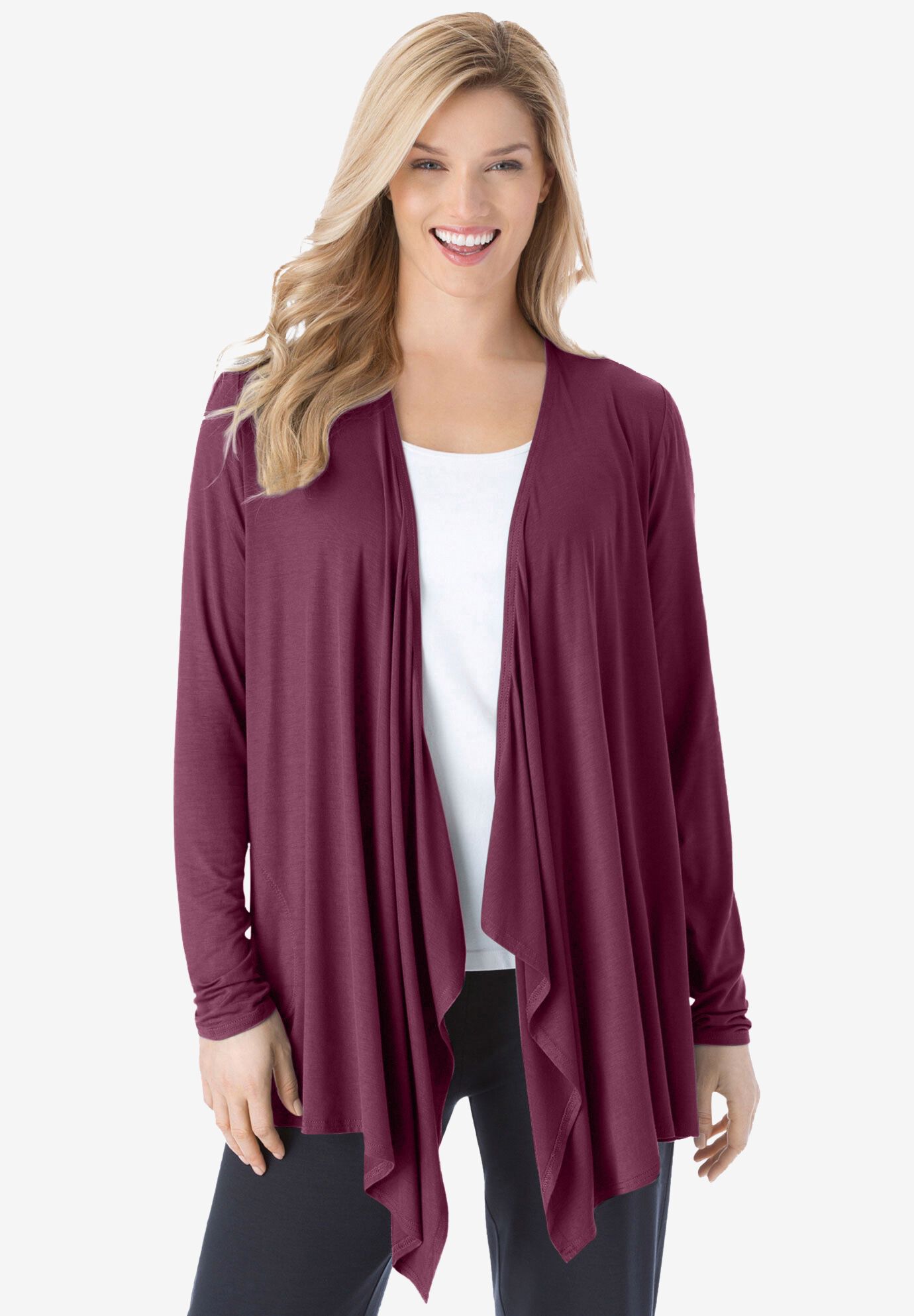 jersey open front cardigan