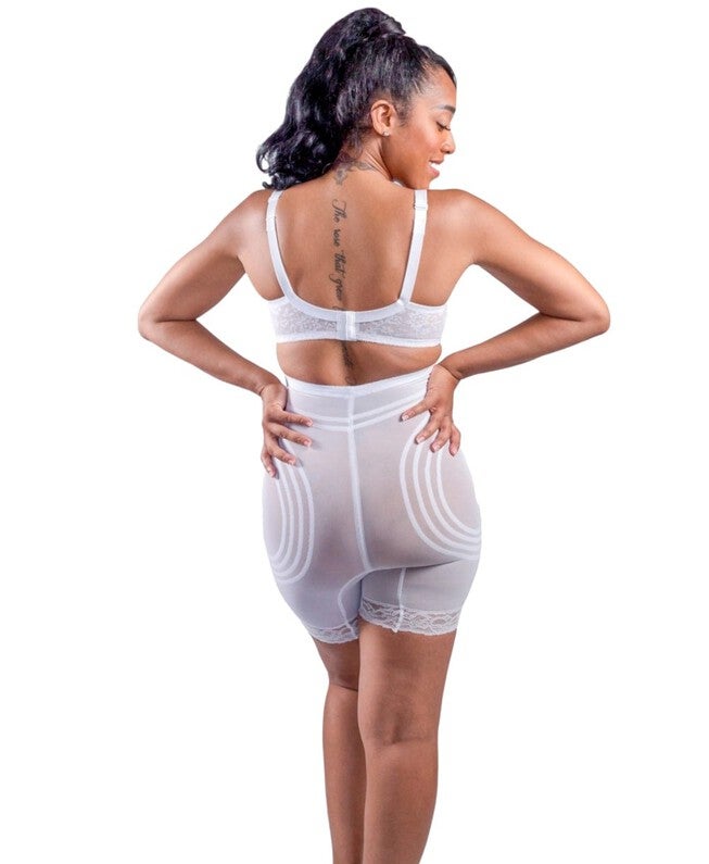 Extra Firm Shaping High Waist Thigh Shaper, WHITE, on-hover image number 1