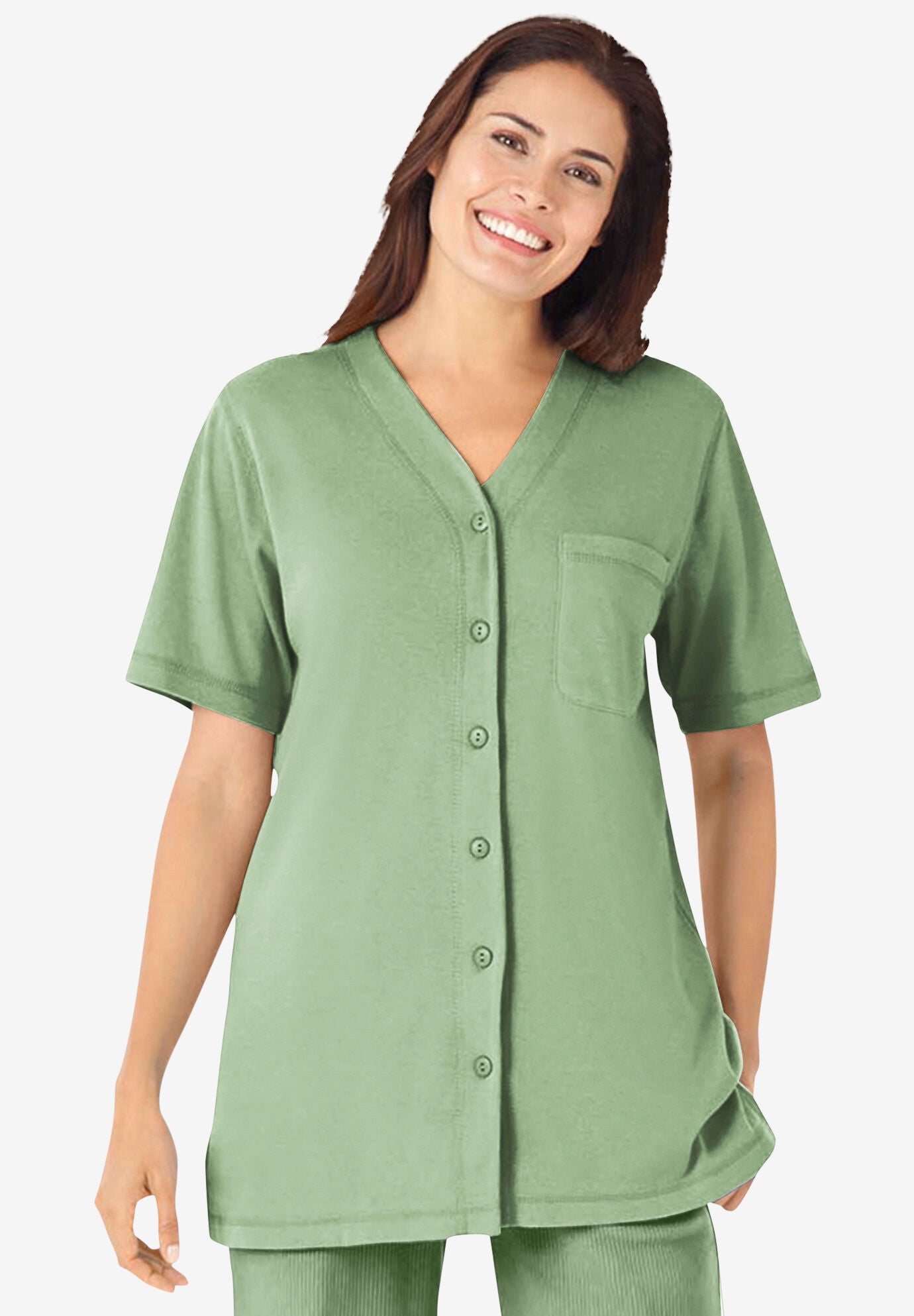 ランキングや新製品 7-Day Within Woman | Sage Neck, V Tunic Baseball Short-Sleeve 洋楽