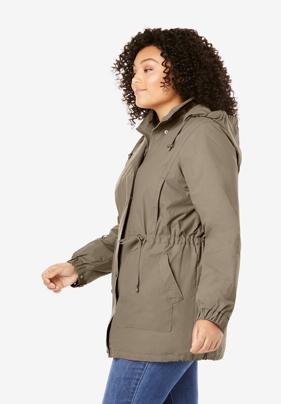Woman Within Womens Plus Size Fleece-Lined Taslon Jacket