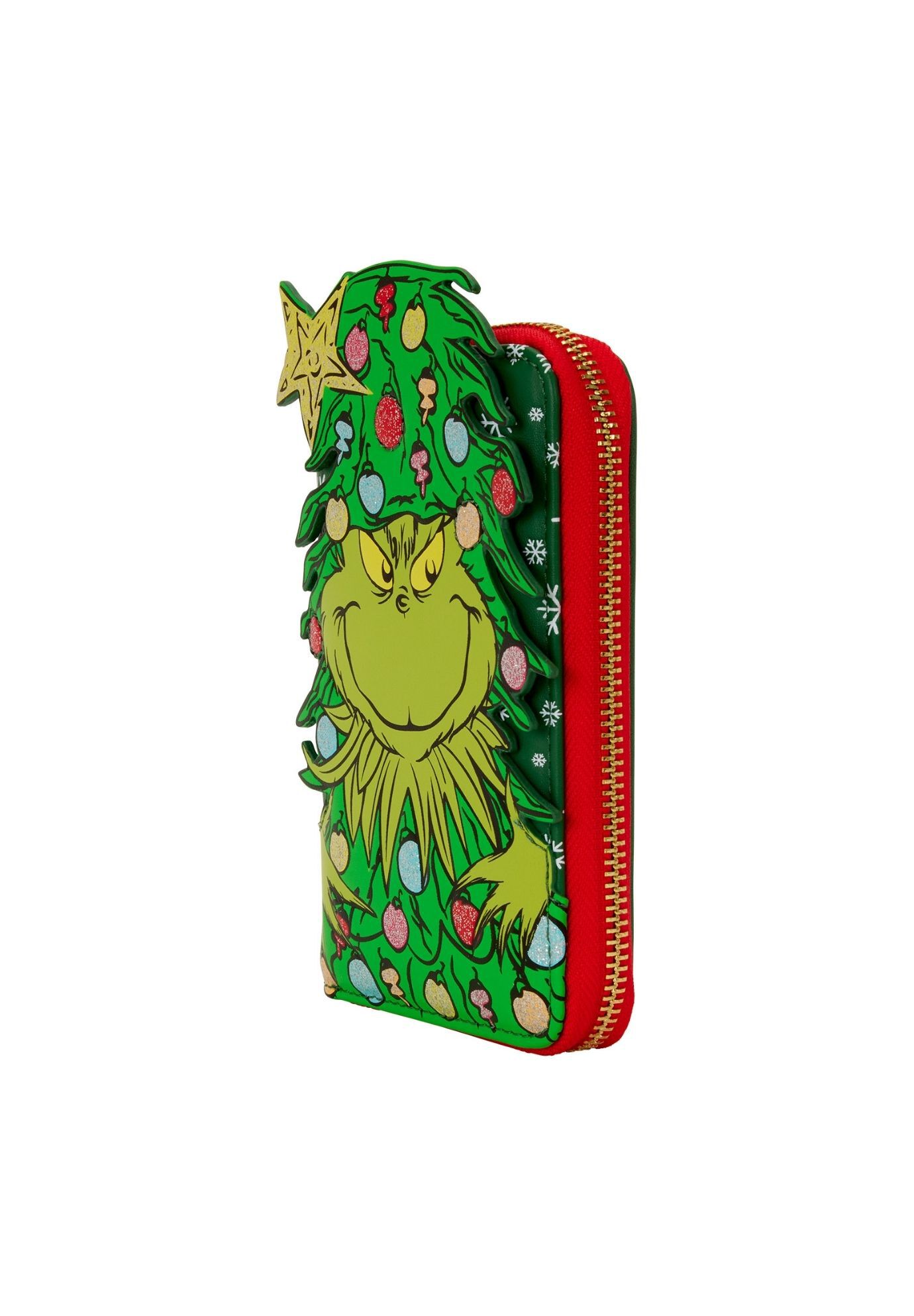 Loungefly x Dr. Seuss How the Grinch Stole Christmas! Tree Zip Around Wallet, GREEN, alternate image number 2