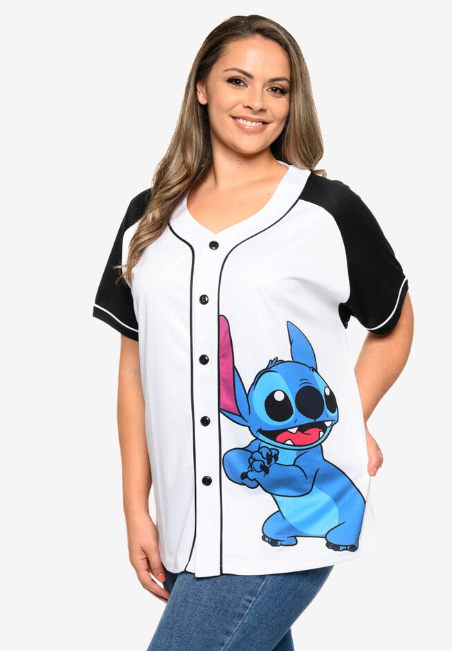 Disney Stitch Baseball Jersey Button Down Shirt , , alternate image number 3